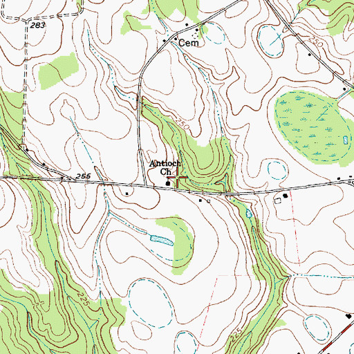 Topographic Map of Antioch Church, SC