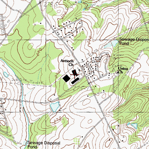 Topographic Map of Antioch Church, SC