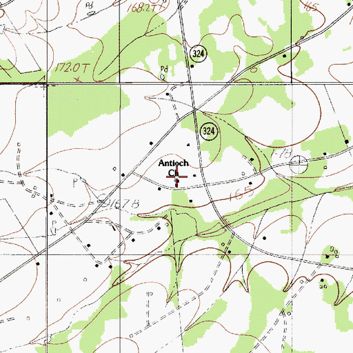 Topographic Map of Antioch United Methodist Church, SC