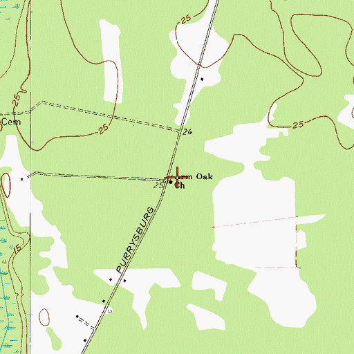 Topographic Map of Arm Oak Church, SC
