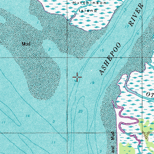 Topographic Map of Ashepoo River, SC