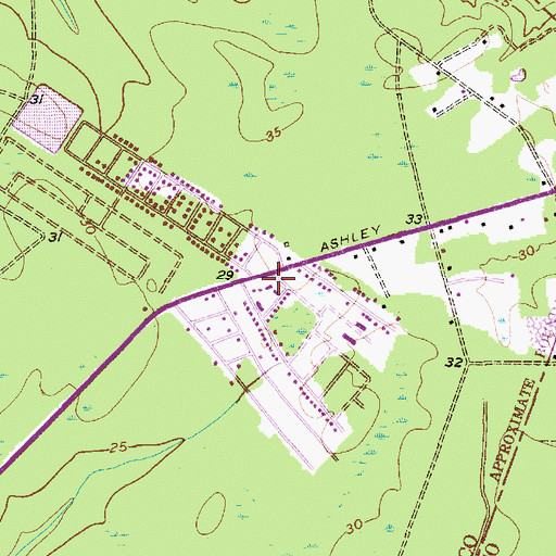 Topographic Map of Ashley Baptist Church, SC