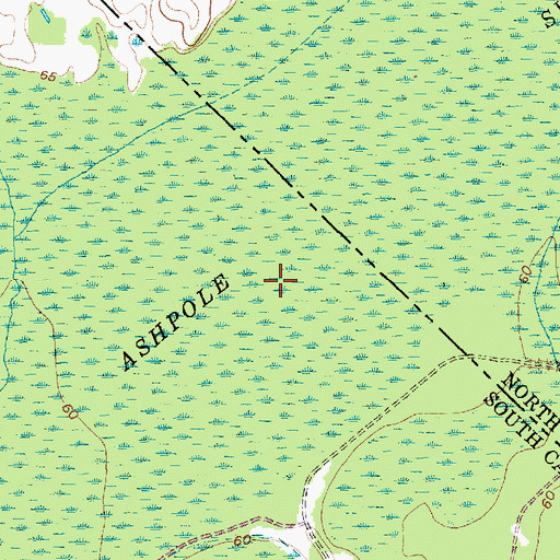 Topographic Map of Ashpole Swamp, SC