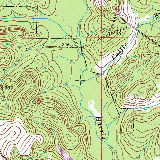 Topographic Map of Pattle Branch, AL