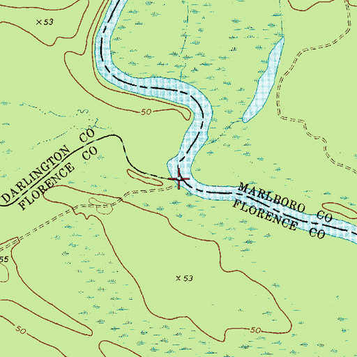 Topographic Map of Back Swamp, SC
