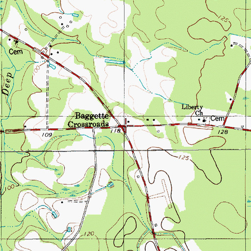 Topographic Map of Baggette Crossroads, SC