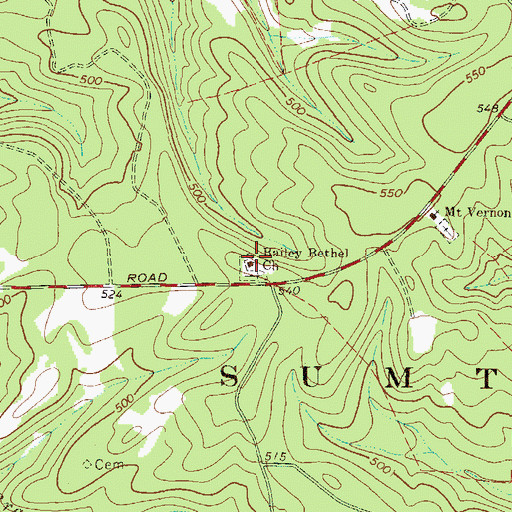 Topographic Map of Bailey Bethel Church, SC