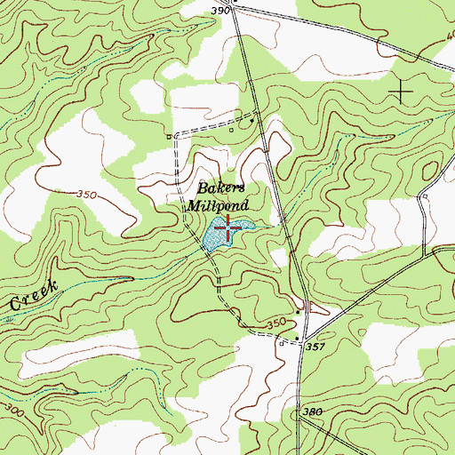 Topographic Map of Bakers Millpond, SC