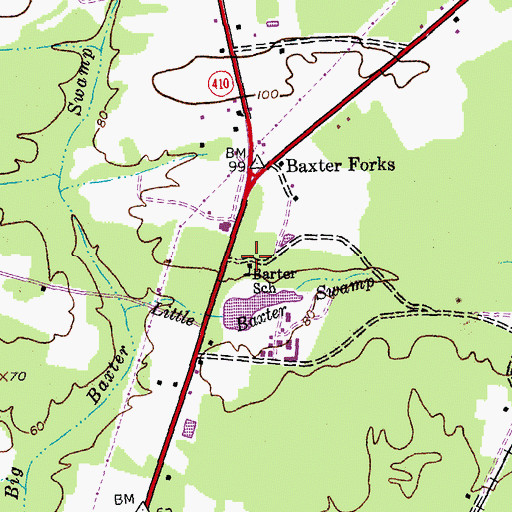 Topographic Map of Barter School, SC