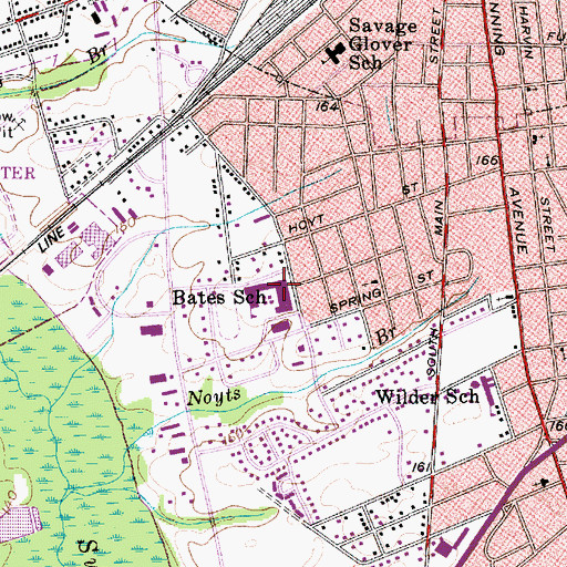 Topographic Map of Bates School, SC