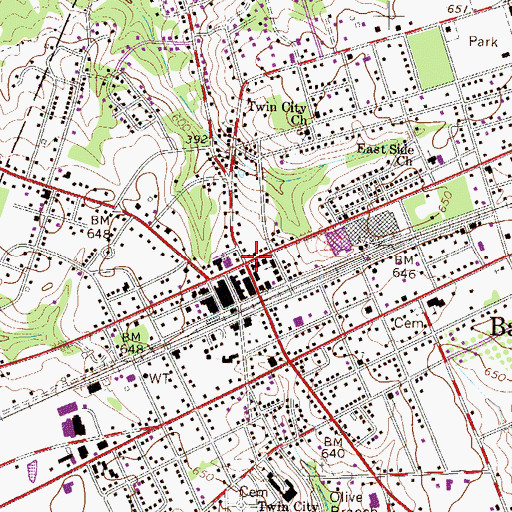 Topographic Map of Batesburg, SC