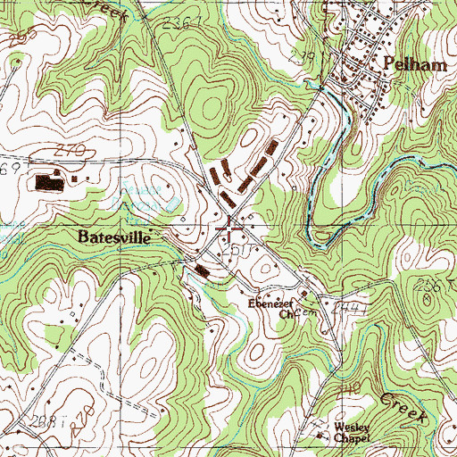 Topographic Map of Batesville, SC