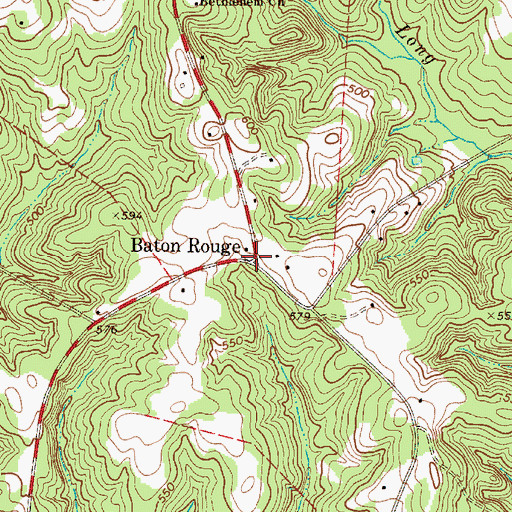 Topographic Map of Baton Rouge, SC