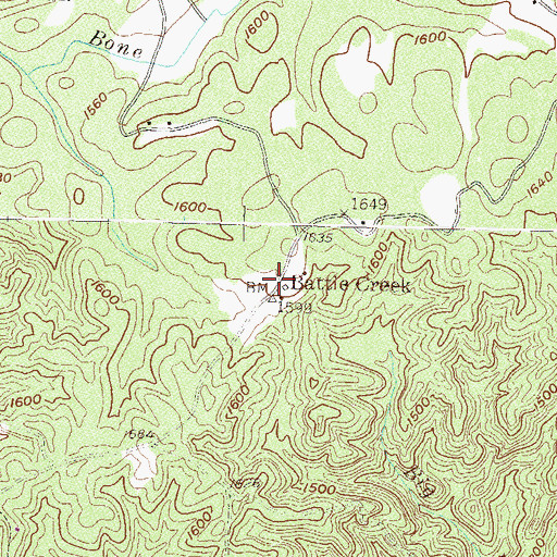 Topographic Map of Battle Creek, SC