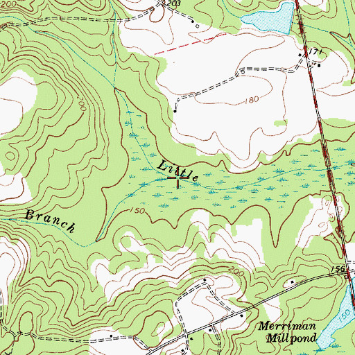 Topographic Map of Bay Branch, SC