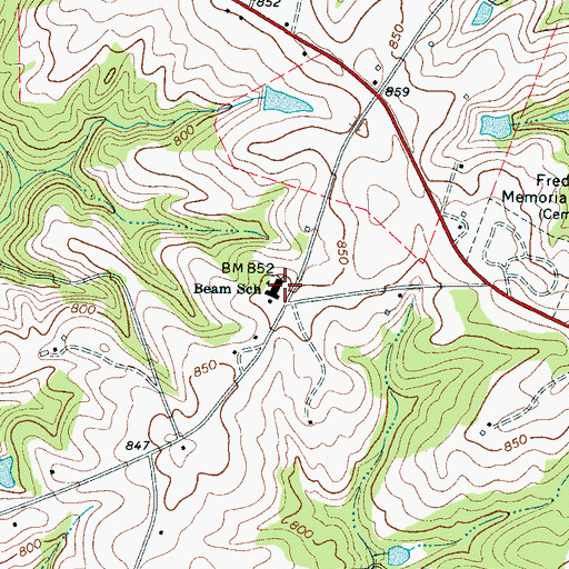Topographic Map of J Paul Beam Elementary School, SC
