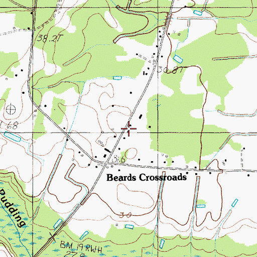 Topographic Map of Beards Crossroads, SC