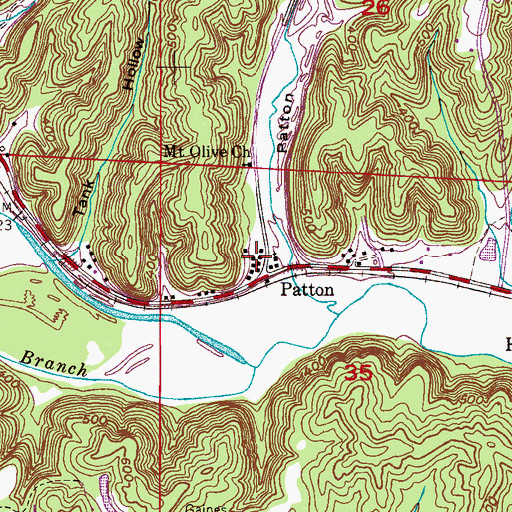 Topographic Map of Patton Hollow, AL
