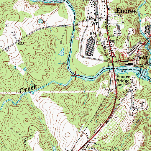 Topographic Map of Beaverdam Creek, SC