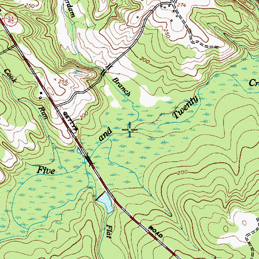 Topographic Map of Beaverdam Creek, SC