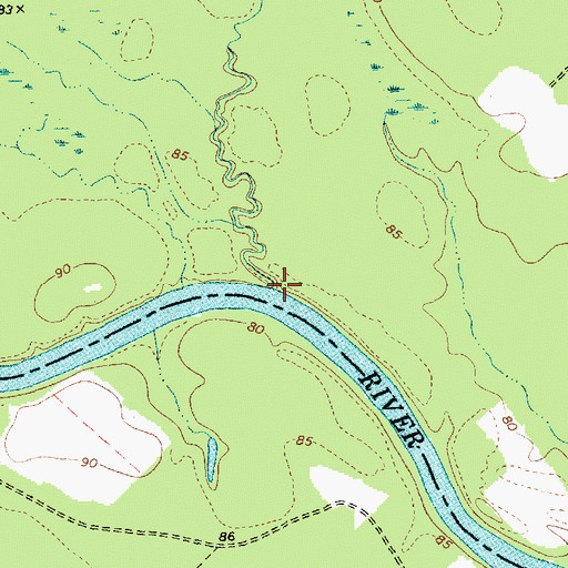 Topographic Map of Beaverdam Creek, SC