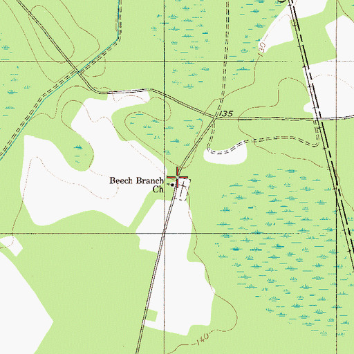 Topographic Map of Beech Branch Church, SC