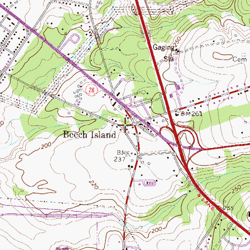 Topographic Map of Beech Island, SC