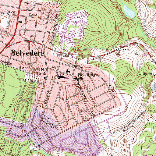 Topographic Map of Bel-Ridge Baptist Church, SC