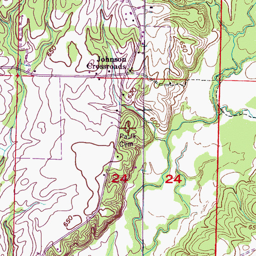 Topographic Map of Paulk Cemetery, AL