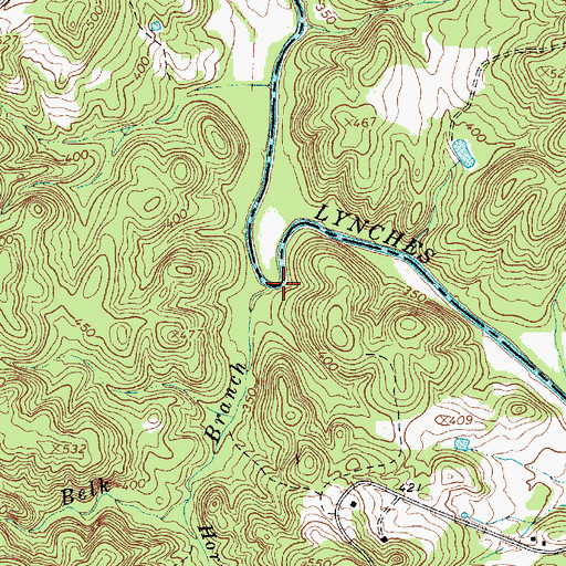 Topographic Map of Belk Branch, SC