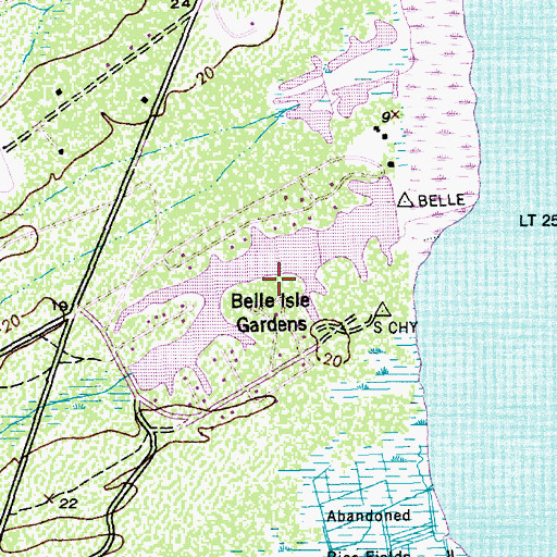 Topographic Map of Belle Isle Gardens, SC
