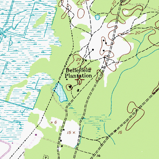 Topographic Map of Bellefield Plantation, SC