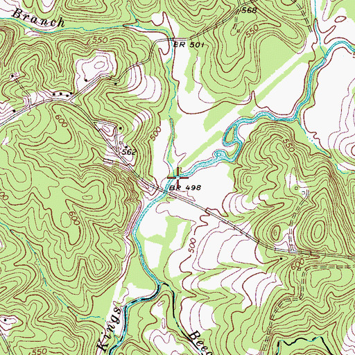 Topographic Map of Bells Branch, SC