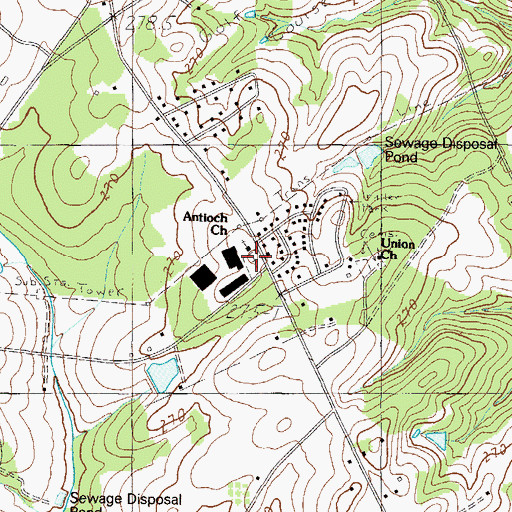 Topographic Map of Antioch Cemetery, SC