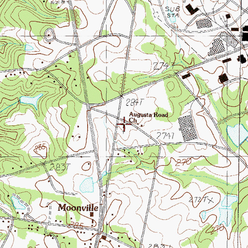 Topographic Map of Augusta Road Church, SC