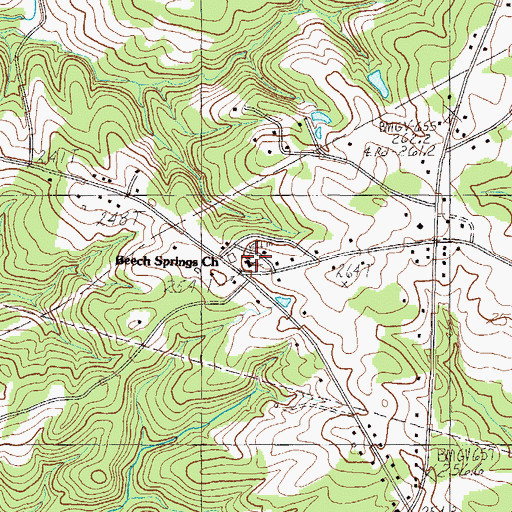 Topographic Map of Beech Springs Cemetery, SC