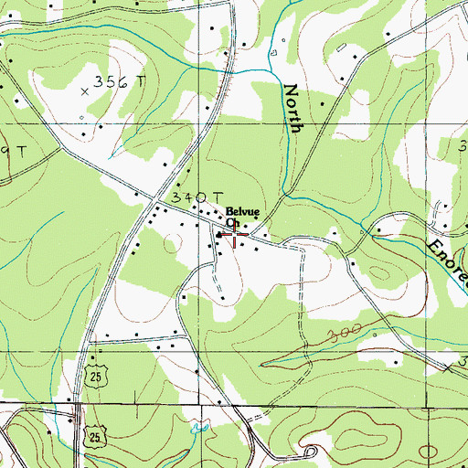 Topographic Map of Bellvue School (historical), SC