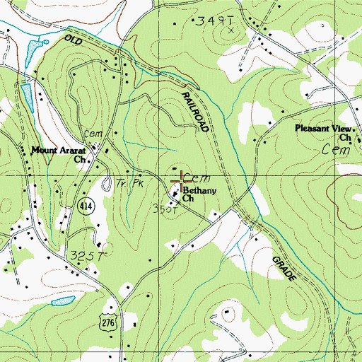 Topographic Map of Bethany Cemetery, SC