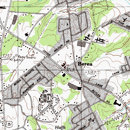 Topographic Map of Berea Elementary School, SC