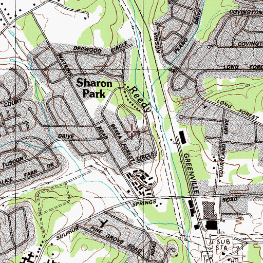 Topographic Map of Berea Forest, SC