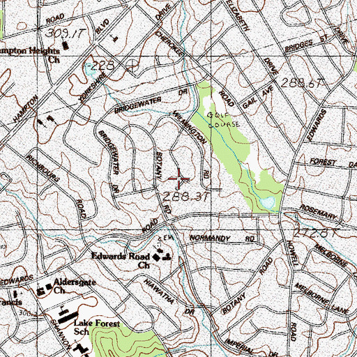 Topographic Map of Botany Woods, SC