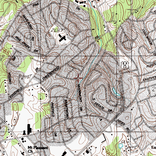 Topographic Map of Brookforest Estates, SC