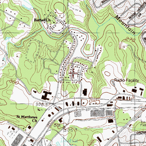 Topographic Map of Brookwood Forest, SC