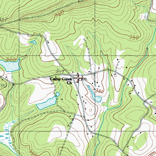 Topographic Map of Camp Creek Cemetery, SC