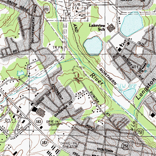 Topographic Map of Cedar Lane Gardens, SC