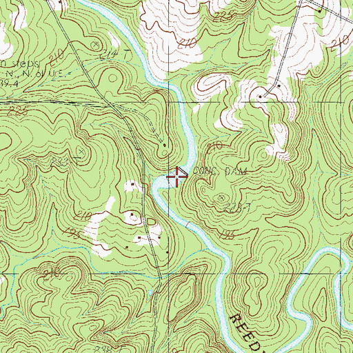 Topographic Map of Cedar Shoals, SC
