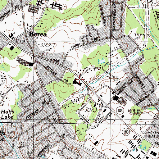 Topographic Map of Centre West Shopping Center, SC