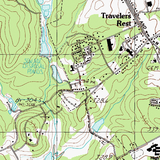 Topographic Map of Colonial Oaks Mobile Manor, SC
