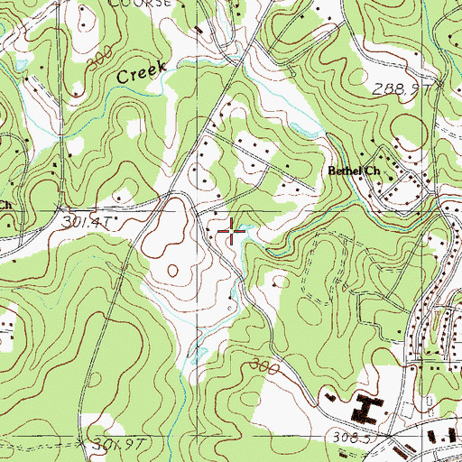 Topographic Map of Creekside Villas, SC