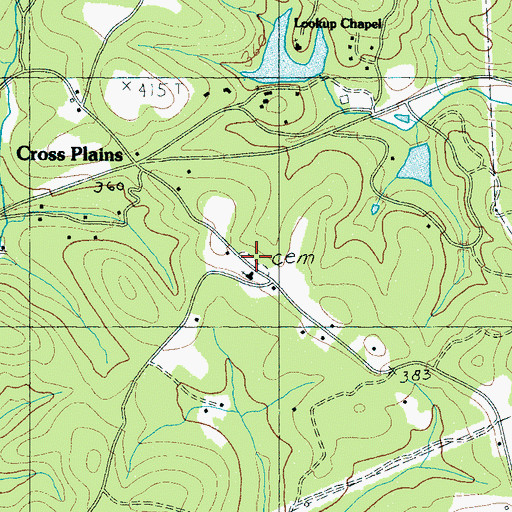 Topographic Map of Cross Plains Cemetery, SC